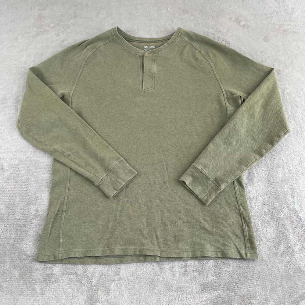 Arcteryx Sirrus Thermal Snap Henley Shirt Men Large Green Long Sleeve Gorpcore